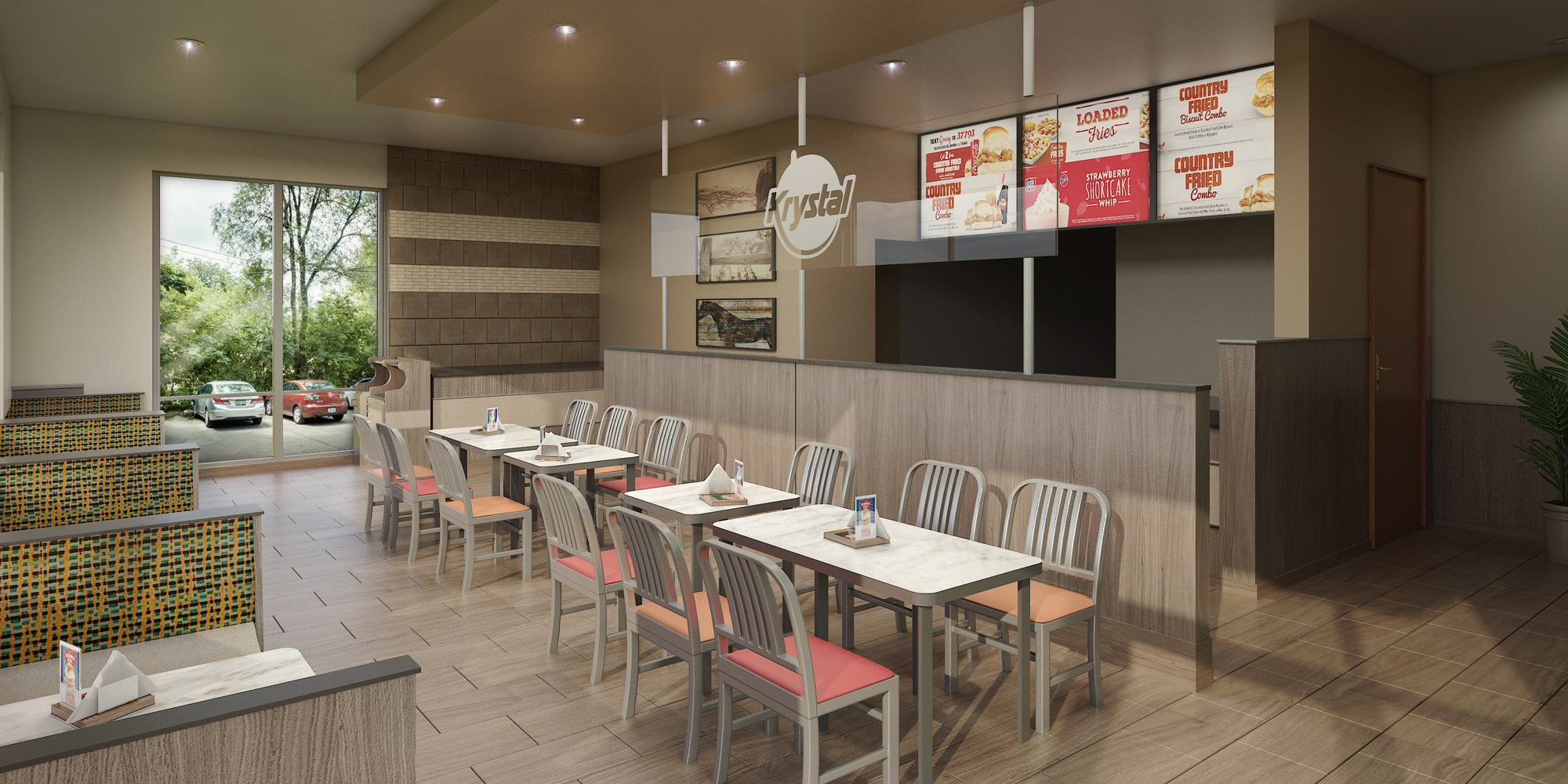 Fast Food 3D Restaurant Rendering