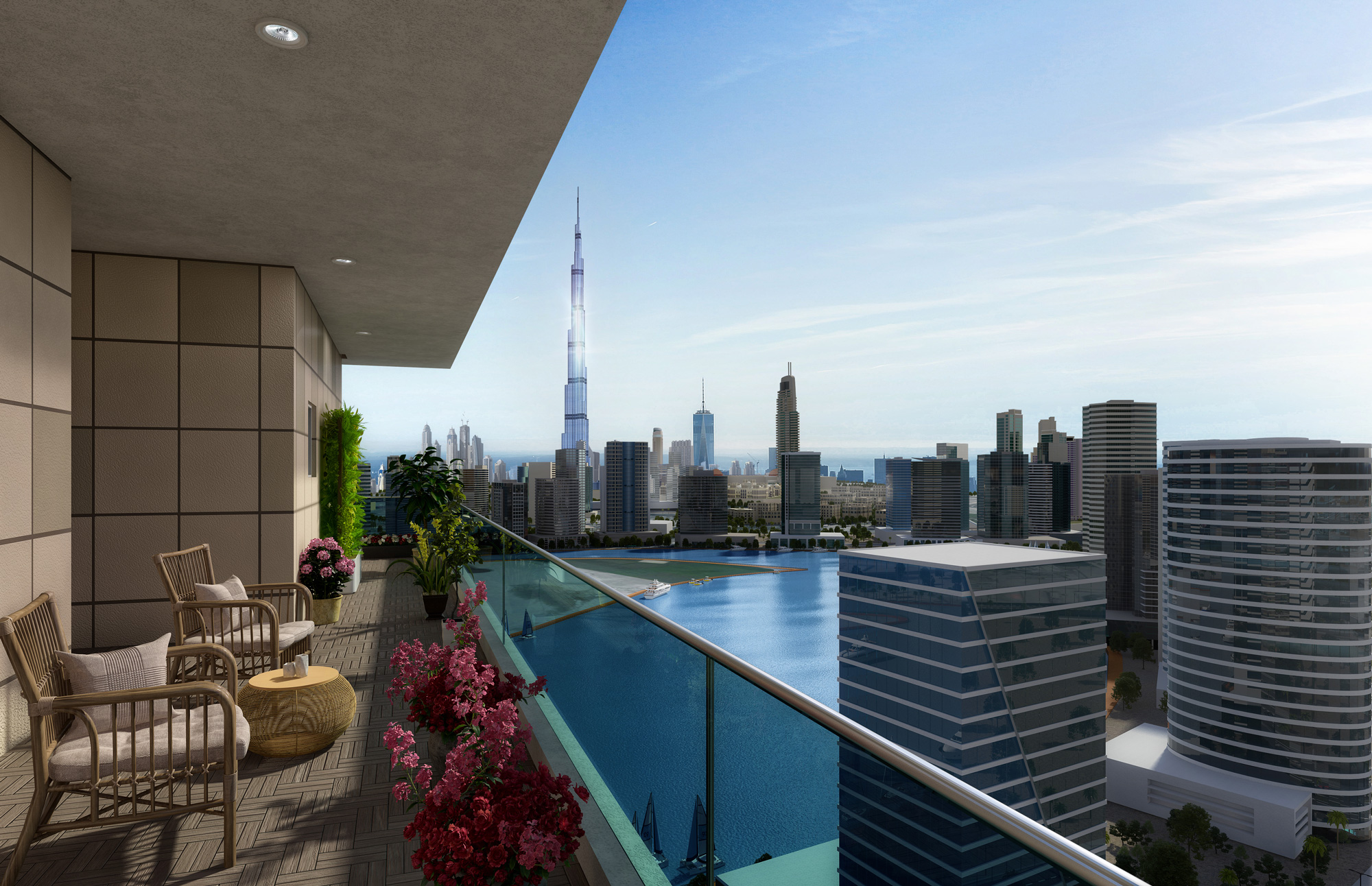 futuristic animations 3d-render-dubai-business-corner-balcony-view-american-render-miami