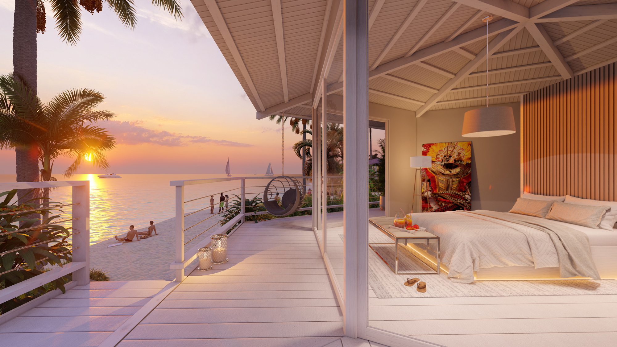 sunset-3d-render-bahamas-resort